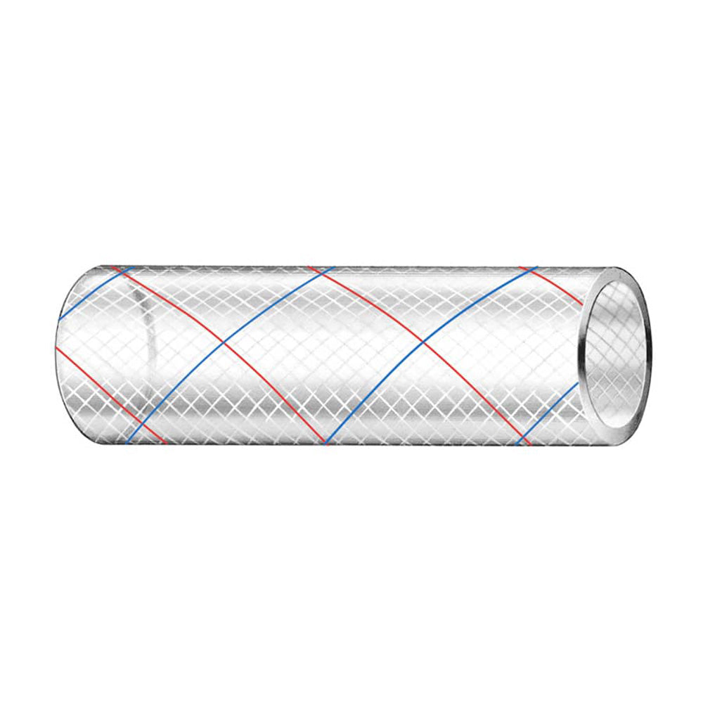 Trident Marine 58 x 50 Clear Reinforced PVC Hose Tubing Red  Blue Tracer 1620586