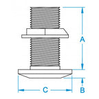 GROCO 212 Bronze ThruHull Fitting wNut TH2500W