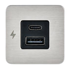 Scanstrut TILE USBAUSBC Interior Charging Socket  1224V  Stainless Steel Bezel SCTILE11