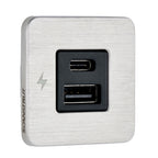 Scanstrut TILE USBAUSBC Interior Charging Socket  1224V  Stainless Steel Bezel SCTILE11