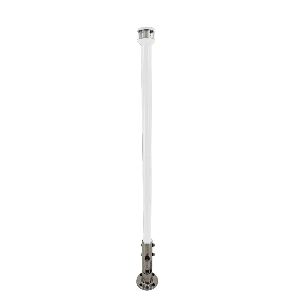 Seaview 24 Manually Folding Light Post w316 Stainless Steel Base  LTBLED12C5 Navigation Light  White SVMHB124LEDSSW