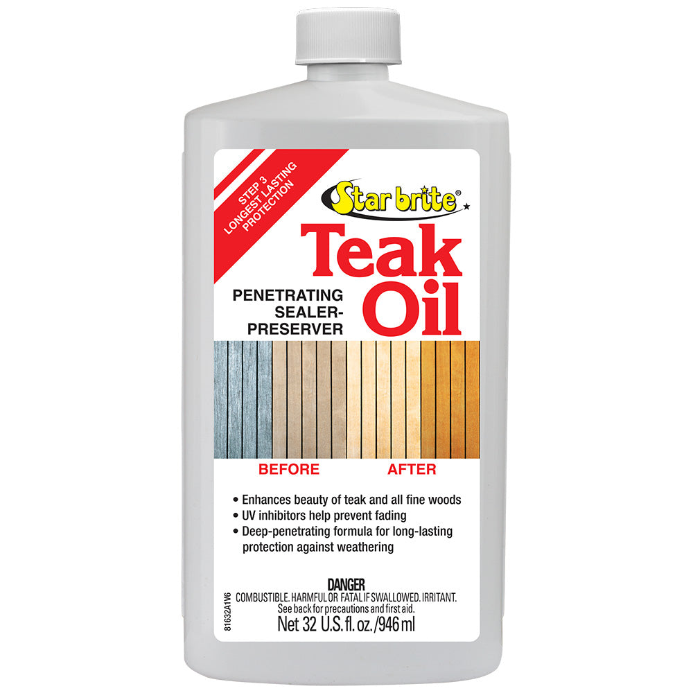 Star Brite Teak Oil  Long Lasting Penetrating Sealer  Preserver wUV Inhibitors  32 oz 81632