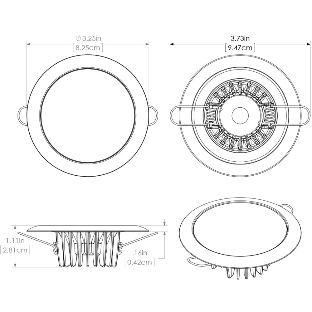 Lumitec Mirage  Flush Mount Down Light  Glass FinishWhite Bezel  3Color RedBlue NonDimming wWhite Dimming 113128