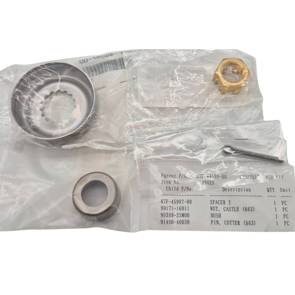 Yamaha 4-Stroke T50/T60/F70/F75/F80/F90/F100 Propeller Hardware Kit – 67F-W4599-00-00 – OEM