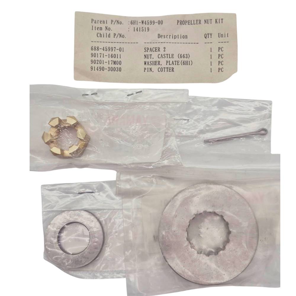 Yamaha 2-Stroke 60/C60/E60/P60/E75/P75/CV85/90/B90/C90/ Propeller Hardware Kit – 6H1-W4599-00-00 – OEM