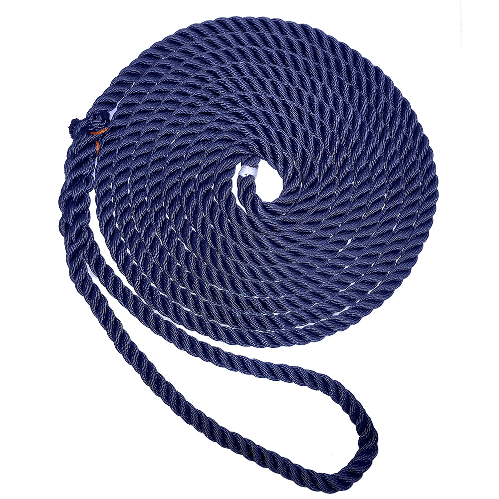 New England Ropes 12 Premium 3Strand Dock Line  Navy Blue  15 C60531600015