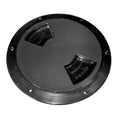SeaDog QuarterTurn Textured Deck Plate wInternal Collar  Black  8 3363871