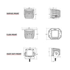 RIGID Industries DSeries Pro Dually Spot Surface Mount Pair  Midnight Edition 202213BLK