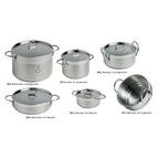 Marine Business Kitchen Cookware Pan Set SelfContaining  Stainless Steel  Set of 8 20001