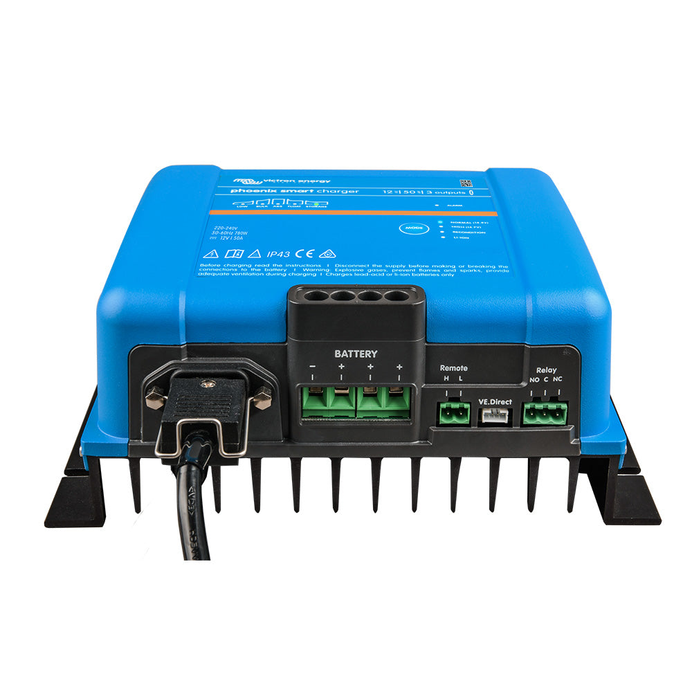 Victron Phoenix Smart IP43 Charger 1250 3 120240VAC Requires 515P Mains Cord PSC125053095