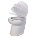 Jabsco Deluxe Flush 17 Angled Back 12V Freshwater Electric Marine Toilet wSolenoid Valve  Soft Close Lid 580203012