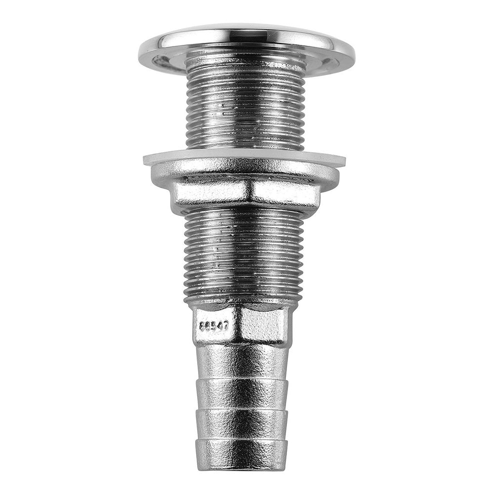 Attwood Stainless Steel ThruHull Standard Straight Barbed  34 Inner Diameter 665473
