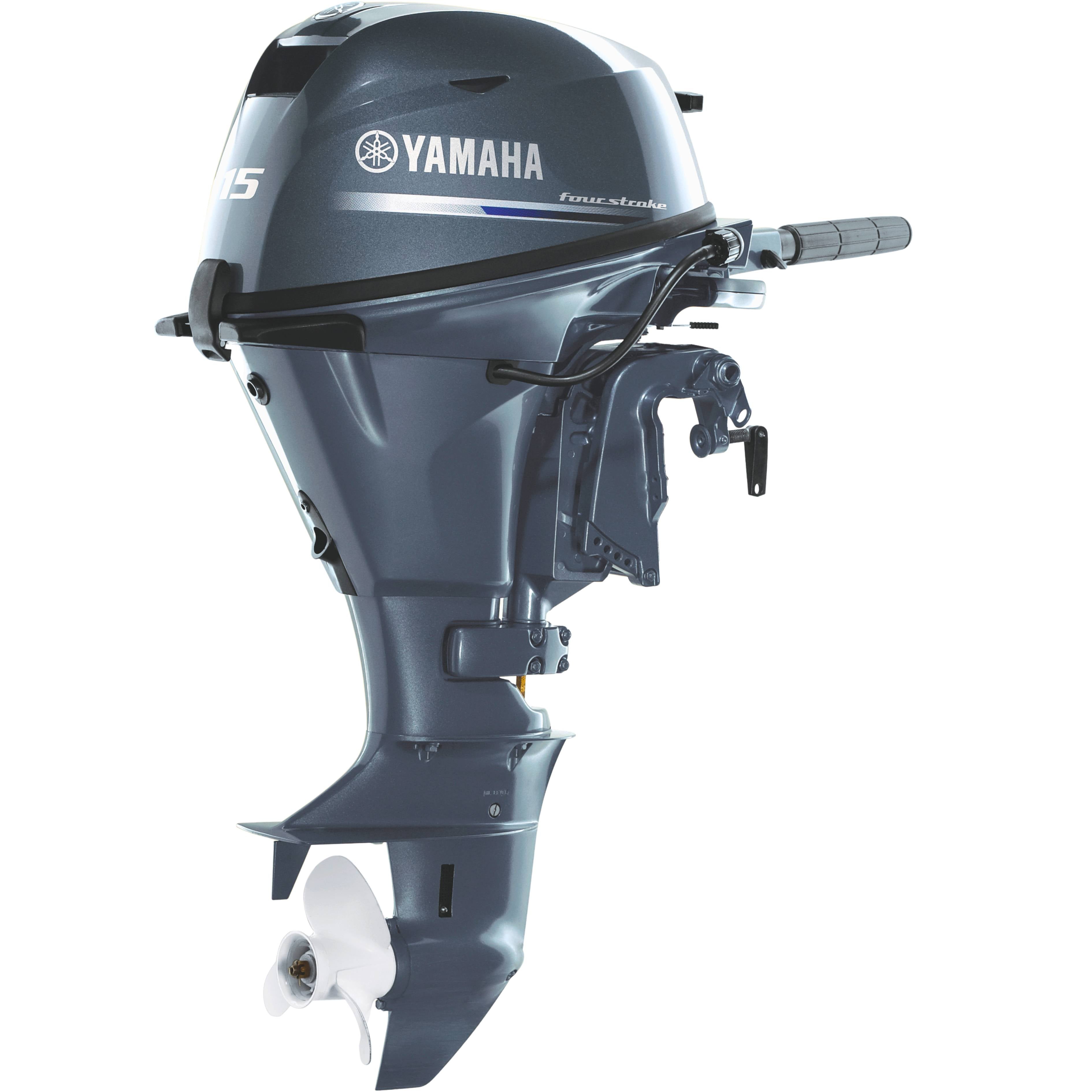 Yamaha F15SMHA Outboard | 15HP, Tiller, 15” Shaft, Manual Start, Grey – OEM