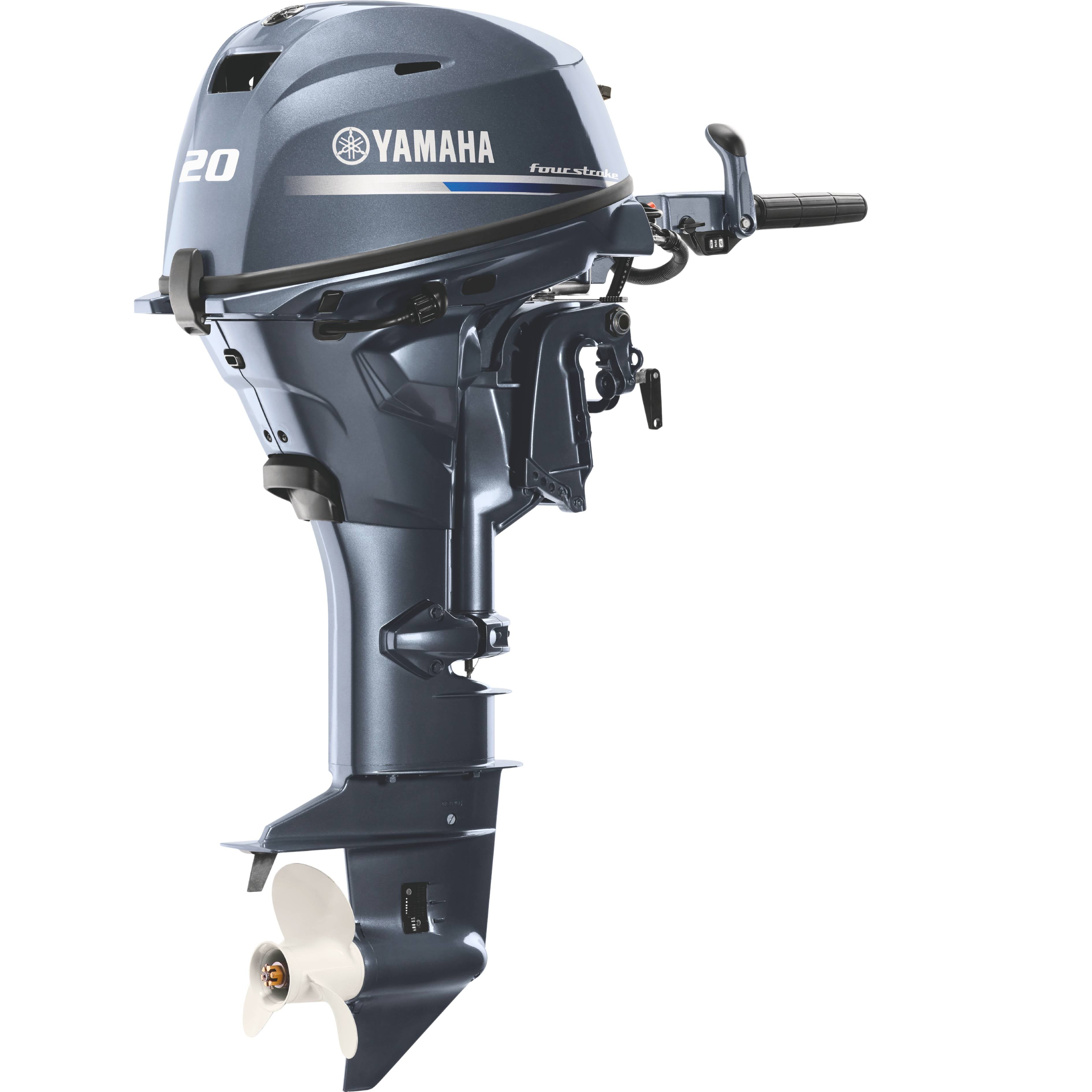 Yamaha F20SWHB Outboard | 20HP, Tiller, 15” Shaft, Electric Start, Grey – OEM