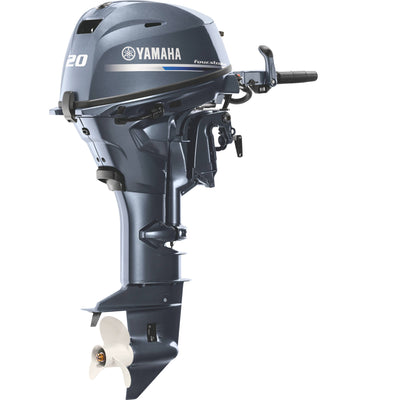 Yamaha F20SMHB Outboard | 20HP, Tiller, 15” Shaft, Manual Start, Grey – OEM