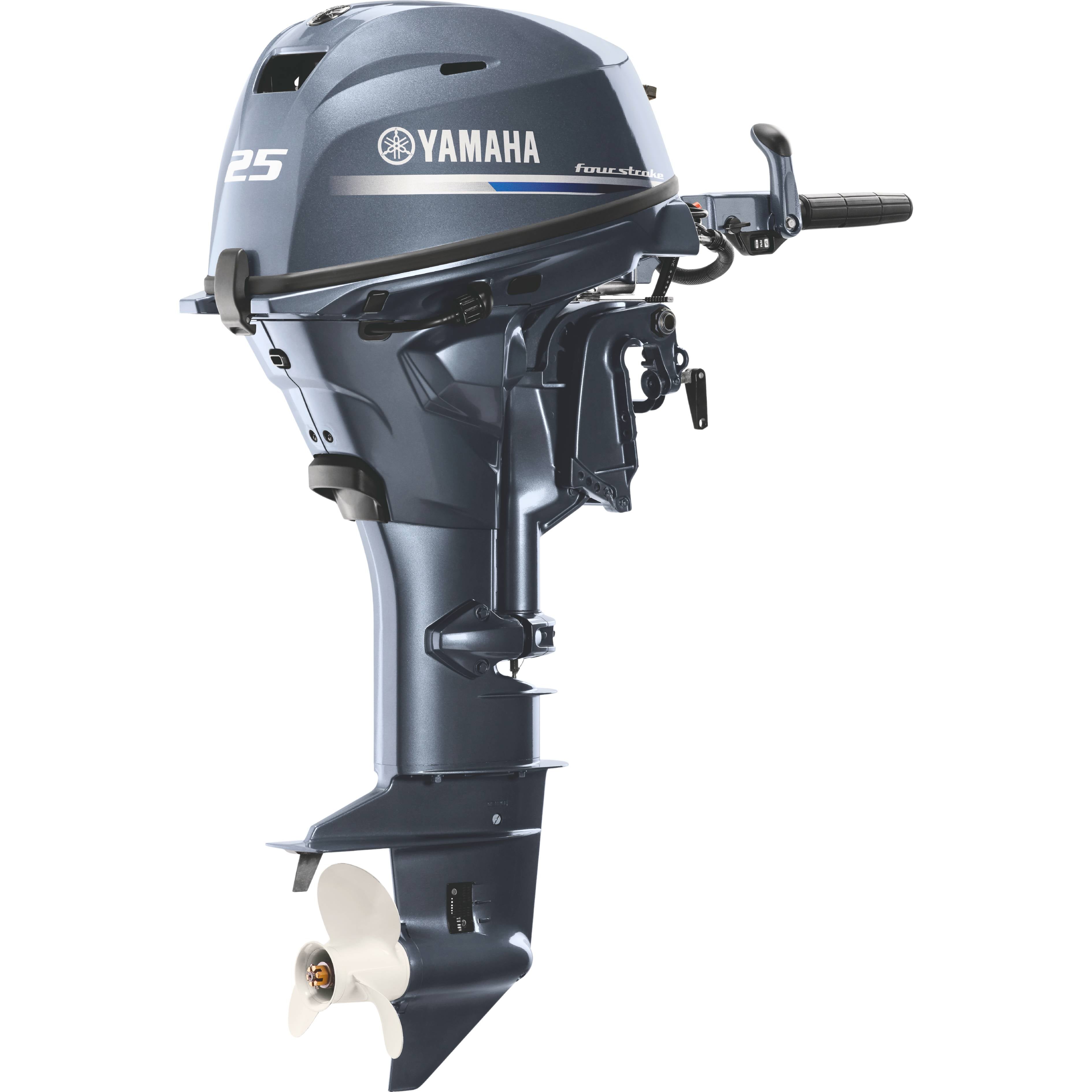 Yamaha F25SWHC Outboard | 25HP, Tiller, 15” Shaft, Electric Start, Grey – OEM