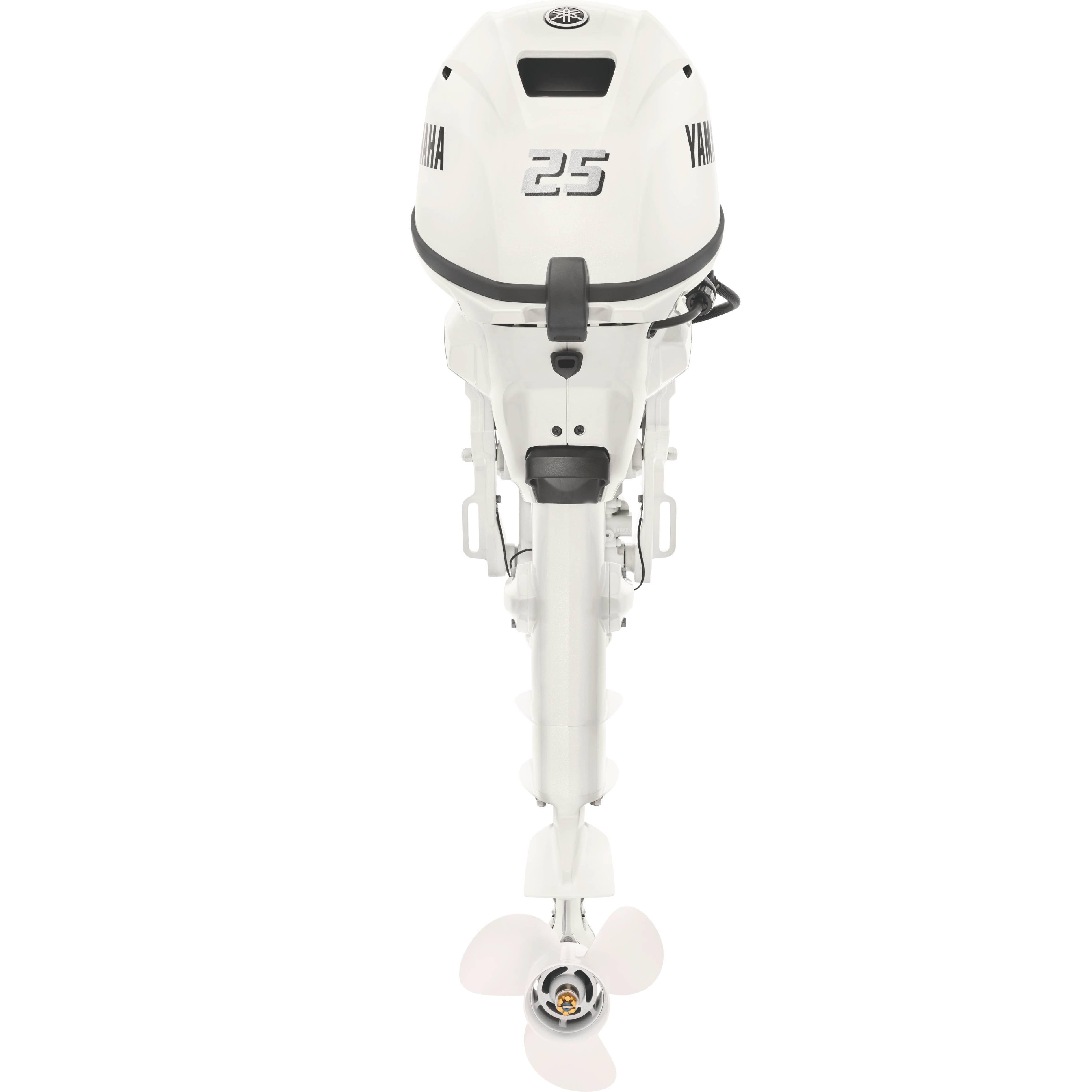 Yamaha F25LWTHC2 Outboard | 25HP, Tiller, Electric Start, PT&T, 20" Shaft, Pearlescent White – OEM