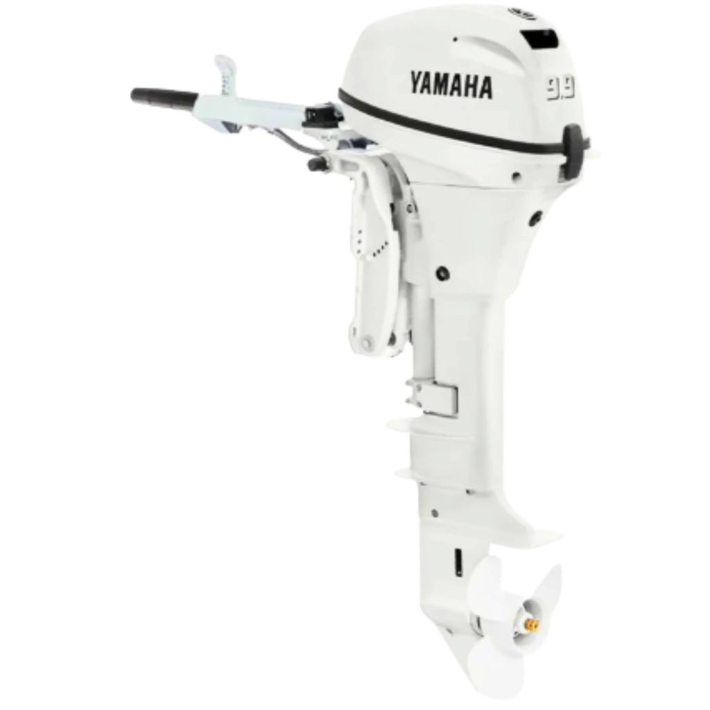 Yamaha F9.9SMHB2 Outboard | 9.9HP, Tiller, 15” Shaft, Manual Start, Pearlescent White – OEM
